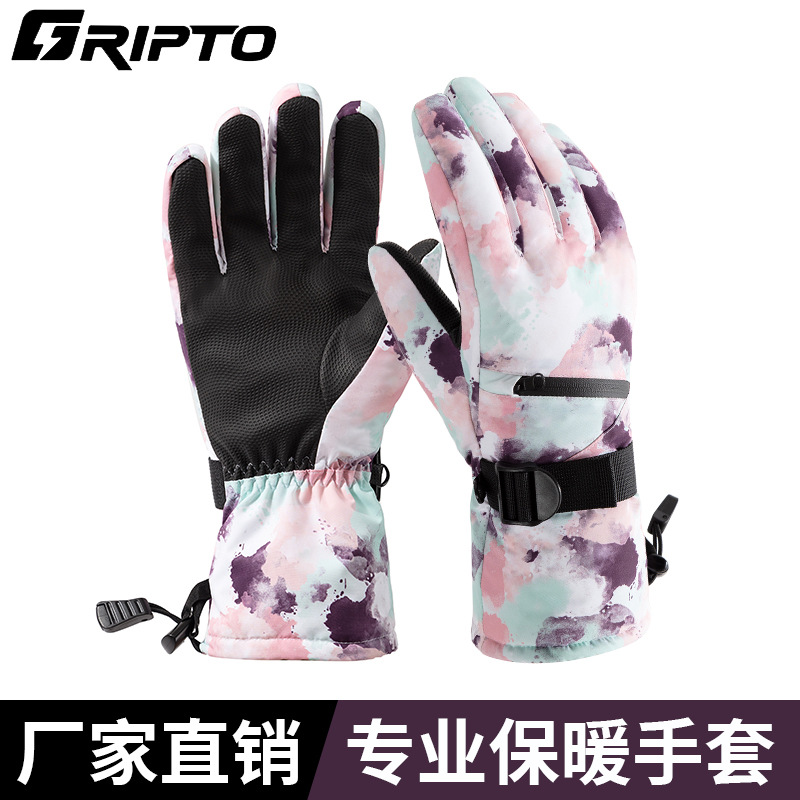 Travel camouflage ski keep warm winter windproof waterproof gloves…