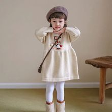 女童连衣裙秋冬款童装女宝针织毛衣裙子衣服小女孩公主裙洋气秋装