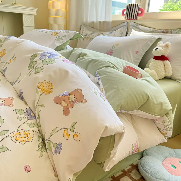 Cotton, warm, soft, with little bears