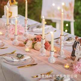 北欧葫芦底座实木柱子户外婚礼场景布置摄影道具烛台摆件婚礼布置