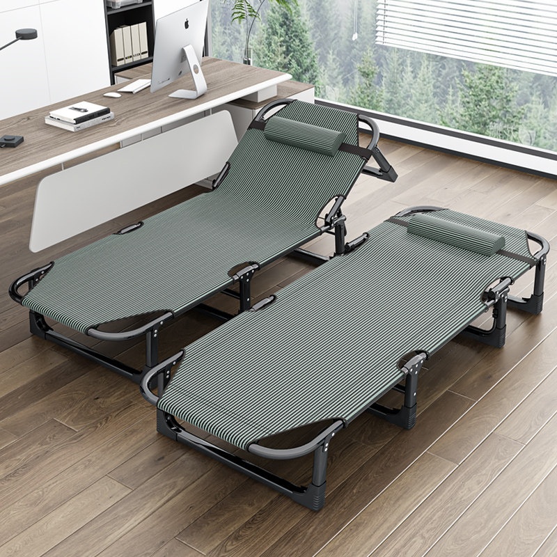 Lunch Break Folding Bed Office Single Bed Simple Accompanying Small Bed Portable Outdoor Army Bed Nap Station Recliner