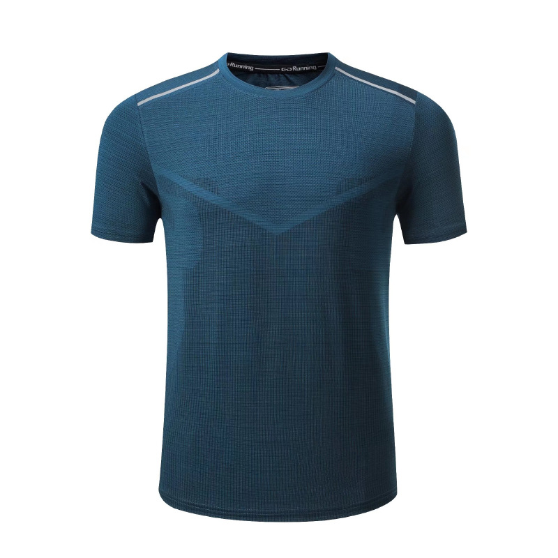 Comercio exterior transfronterizo Deportes de verano Hombres y mujeres de secado rápido Camiseta al por mayor fitness corriendo cuello redondo manga corta Grupo LOGO