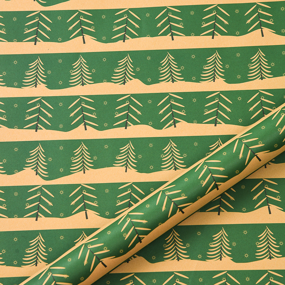 Amazon nuevo papel kraft retro caja de regalo de Navidad letras Papá Noel regalo papel de regalo al por mayor