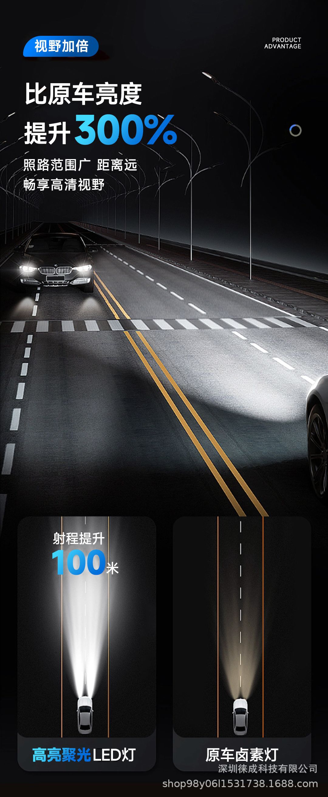 Factory direct supply 130W high power car LED lights car led headlights H1led car headlights LED headlights