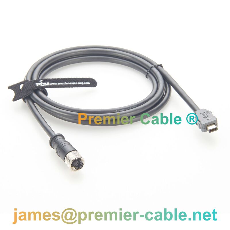 IX A-type interface to M12 X-coded industrial Ethernet Cat6A cable high-speed shielded industrial communication connection IX A-type interface to M12 X-coded industrial Ethernet Cat6A cable high-speed shielded industrial communication connection