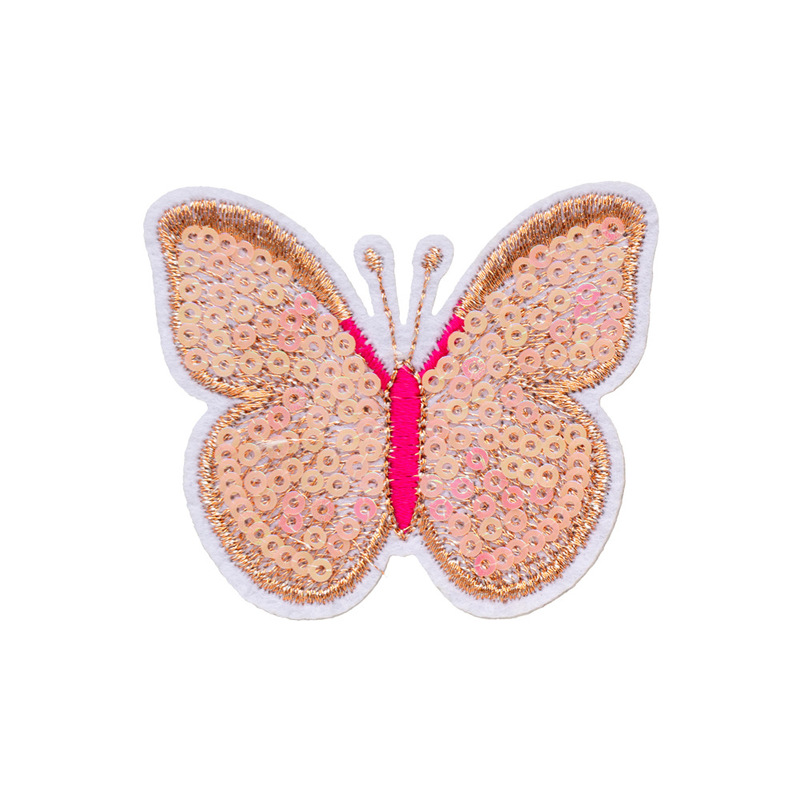 高品質スパンコール刺繍蝶と花コンピュータ刺繍蝶とトンボ刺繍布ステッカー衣類アクセサリー装飾パッチステッカー|undefined