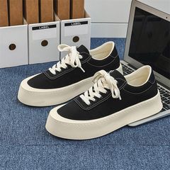 2025 新しい夏通気性韓国スタイル多用途スポーツとレジャースニーカーメンズ日本のシンプルな厚底キャンバスシューズトレンディな靴