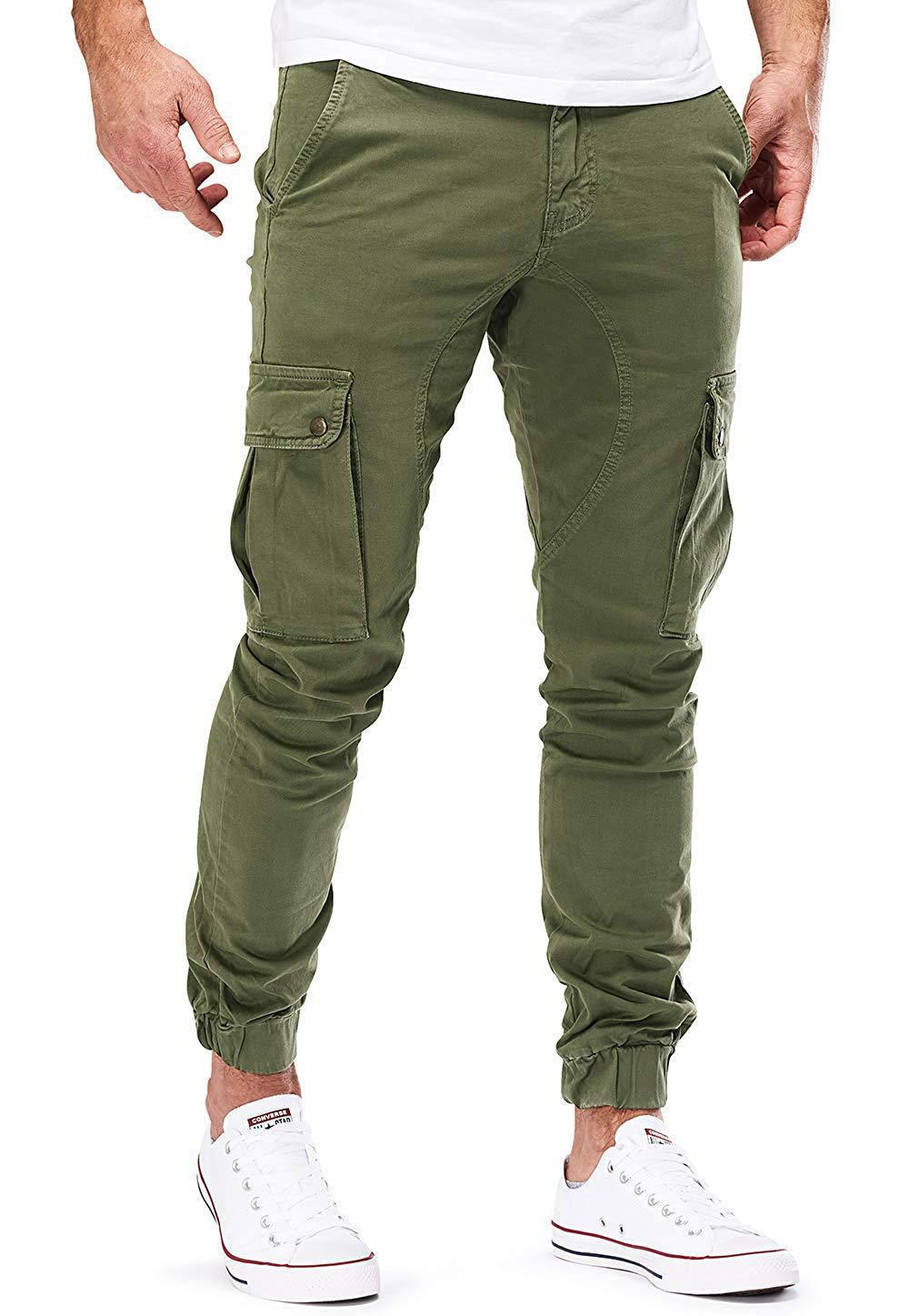Autumn New Men's Casual Cargo Pants Men's Multi-pockets Sports Trousers Overalls_voghion.com