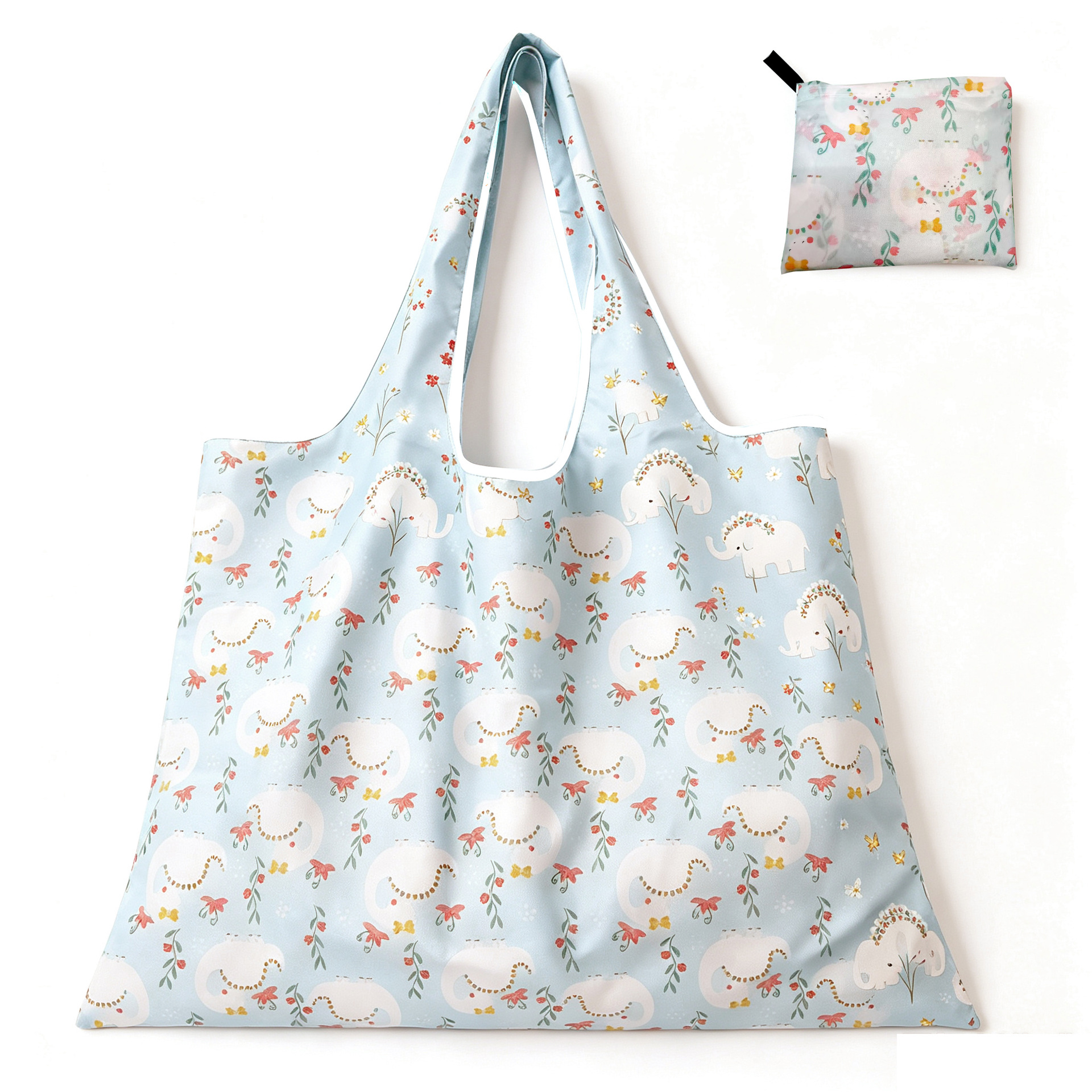 Nueva bolsa de compras plegable de gran capacidad en stock bolsa plegable de Protección Ambiental bolsa de almacenamiento portátil de impresión portátil creativa image 13