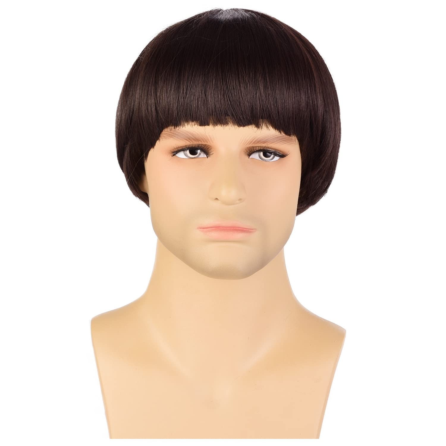 Men's Full Head Wigs Stylish Fluffy Gold Retro Side Parted Bangs Hair Extensions Synthetic_voghion.com