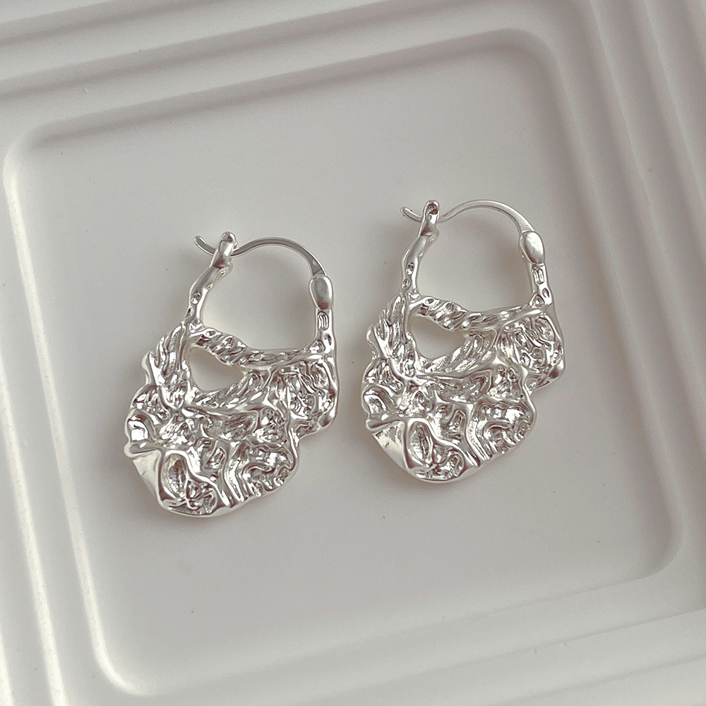 INS Style Solid Color Copper Irregular Plating Earrings 1 Pair