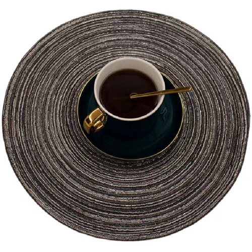 Cross-border woven round anti-slip anti-scald cotton fabric placemat Western restaurant table heat insulating mat household cup mat bowl mat wholesale