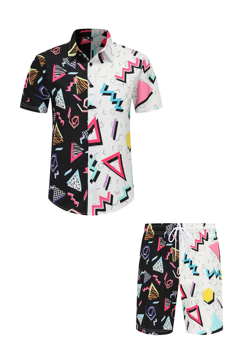 Comercio exterior europeo y americano nuevo estilo 2024 nueva tendencia de la moda tridimensional camisa de manga corta pantalones cortos traje MB1 MA1