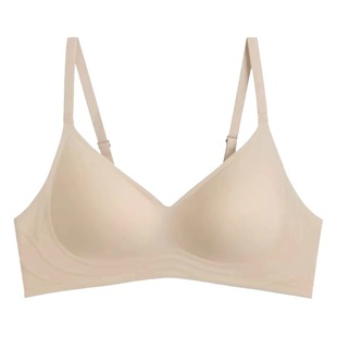 Quiche Milk Ice Silk Traceless Steel Ring-free Underwear Women's Gathering Big Chest Small 3D Soft Support Bra Summer Thin