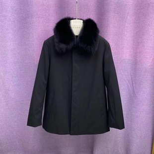 Dad Men's Parker Clothes Detachable Rex Rabbit Fur Liner Real Fox Fur Business Casual Fashion Fur Jacket
