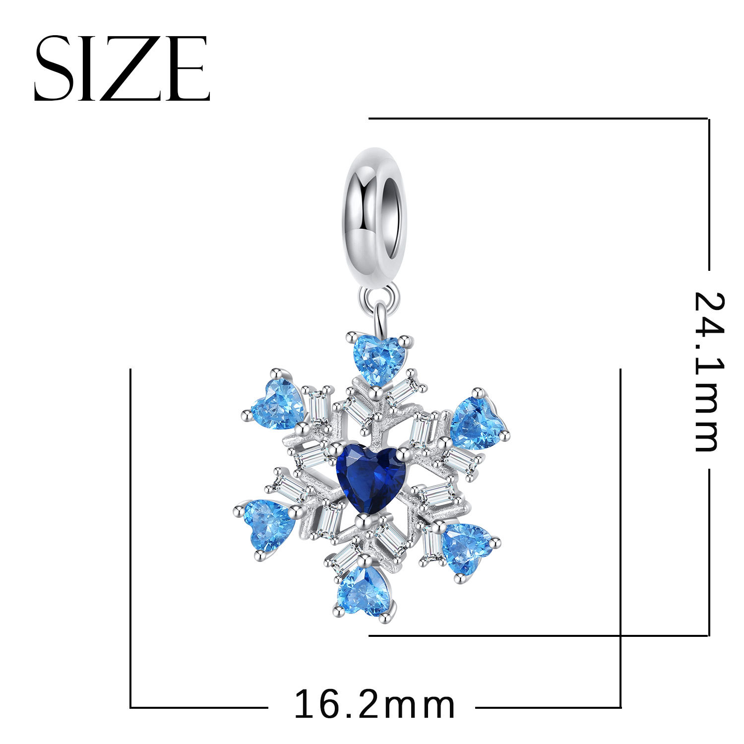 Creazione di gioielli natalizi originali e creativi, ciondolo a forma di fiocco di neve invernale con zirconi intarsiati in argento S925, bracciale fai da te con accessori di perline_voghion.com