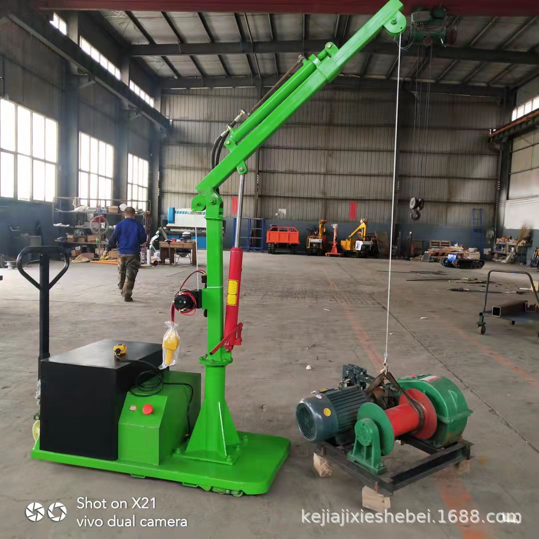 工厂小型移动起重机 家用220v折臂吊吊装机 全电动液压移动小吊机-阿里巴巴