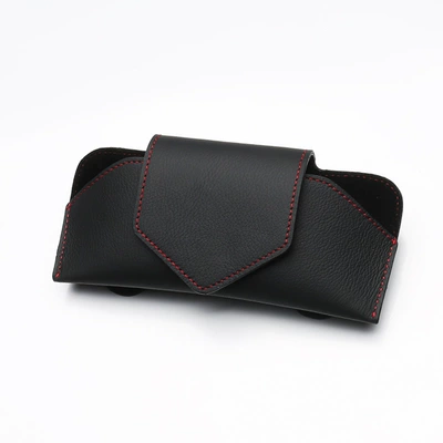 Car cowhide car glasses clip Car Glasses Clip/Bill Clip - black-glasses-bag-cowhide