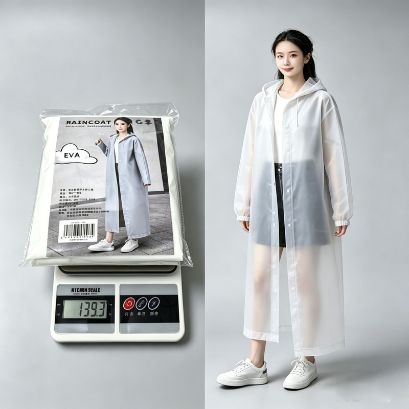 140g Disposable Raincoat for Adults, Long Style, Widened and Enlarged, Wholesale for Tourist Areas, Frosted Eva Rain Poncho with Logo Printing