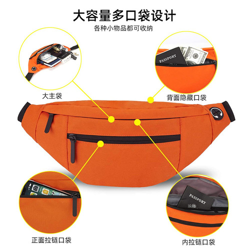 Cross-border outdoor leisure sports waist bag waterproof fitness travel cross-body chest bag mobile phone backpack running waist bag