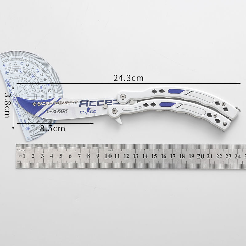 Directo de fábrica CSGO mariposa cuchillo plegable cuchillo de entrenamiento periférico juguetes novato práctica swing cuchillo de seguridad hoja no abierta