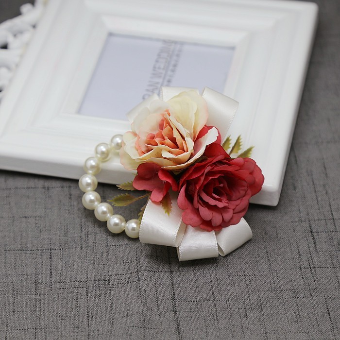 新商品の結婚祝いの結婚式用品新郎新婦の胸花姉妹団の手首の花の付き添い人は襟の花のシミュレーションの卸売りをまねます。|undefined