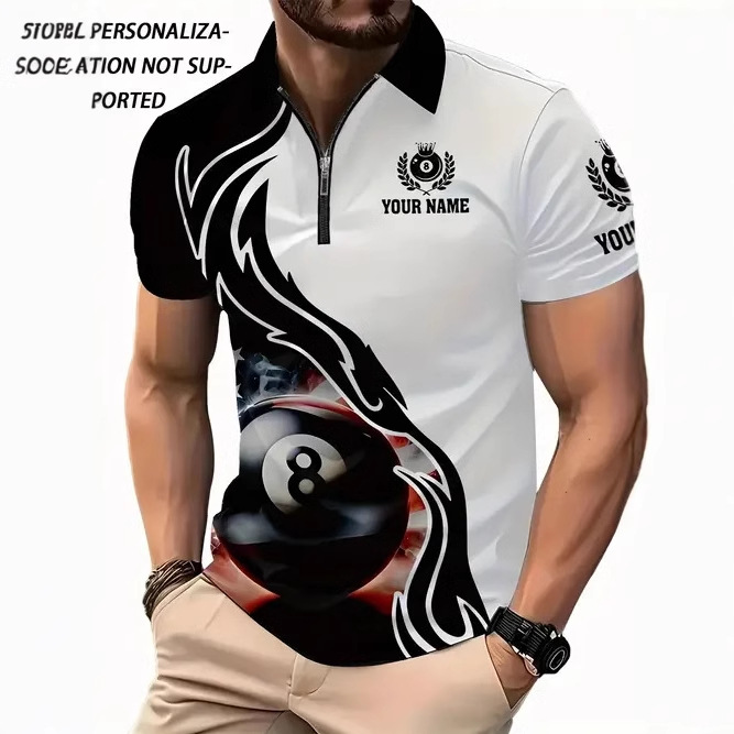 2025 nuevo producto Amazon nuevo estilo europeo y americano casual transfronterizo todo fósforo color de manga corta cremallera camisa POLO MB13