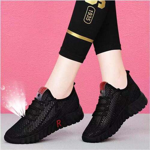 Hollow Mesh Sports Shoes Women's White Shoes Spring, Summer and Autumn  New Breathable Mesh Shoes Casual Shoes Light Soft Sole
