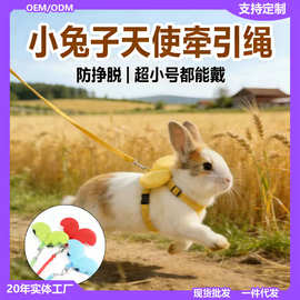 小兔子天使牵引绳防挣脱宠物外出神器溜幼兔宝宝荷兰猪龙猫链子