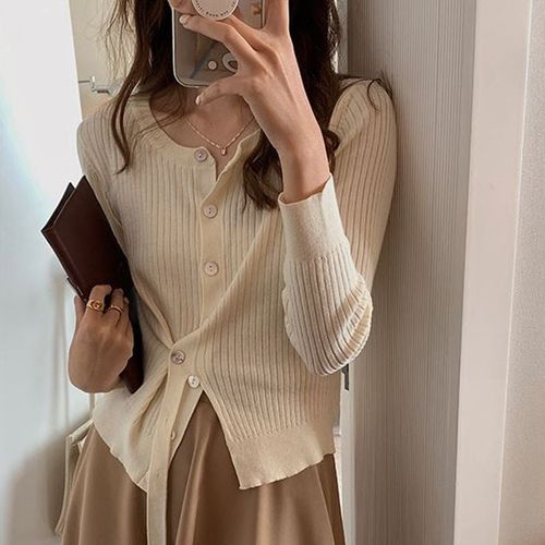 Cardigan Knit Top Loose Women's Design Fashion Minority Gentle Style Outfit Top Base Shirt Spring and Autumn Stylish Innerwear