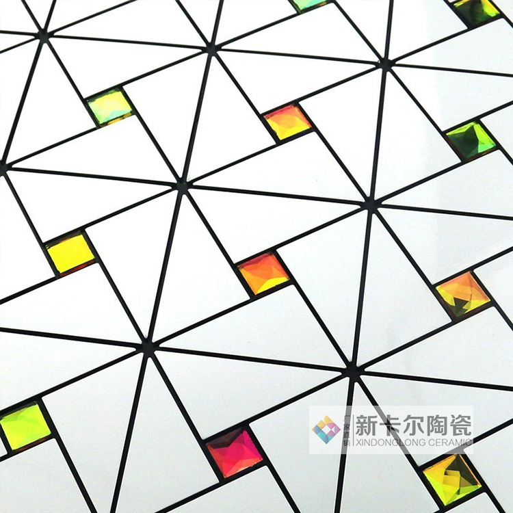 흰색 풍차 + 컬러 다이아몬드 [모던하고 심플한 스타일] - 접착식 뒷면 제공