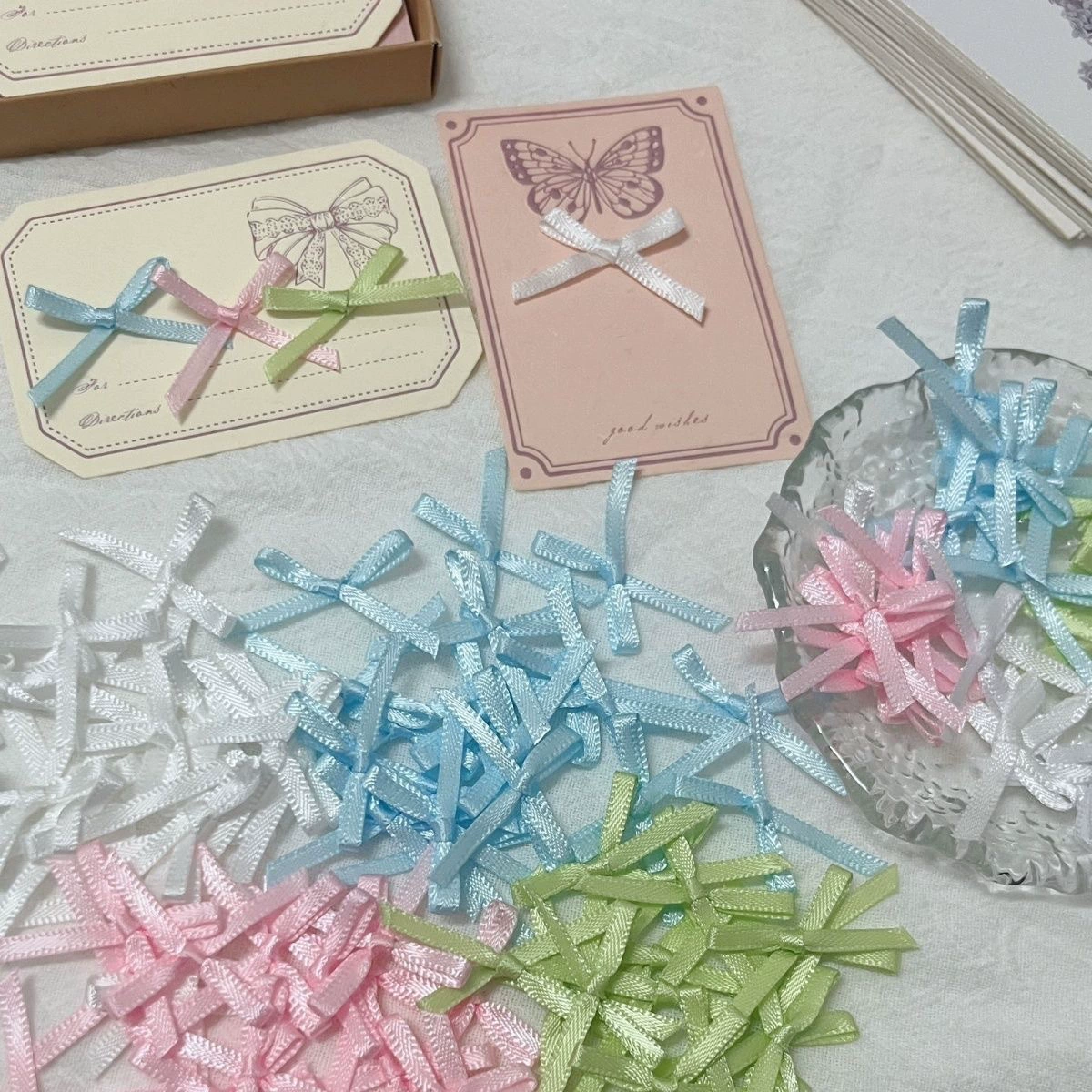 Мини-бант украшения ins балет стиль смешивания и смешивания разноцветных карточек упаковочный материал ручной работы diy гаджеты