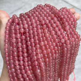 优化天然石7A草莓晶diy圆珠子散珠手工串珠饰品配件工厂源头直销