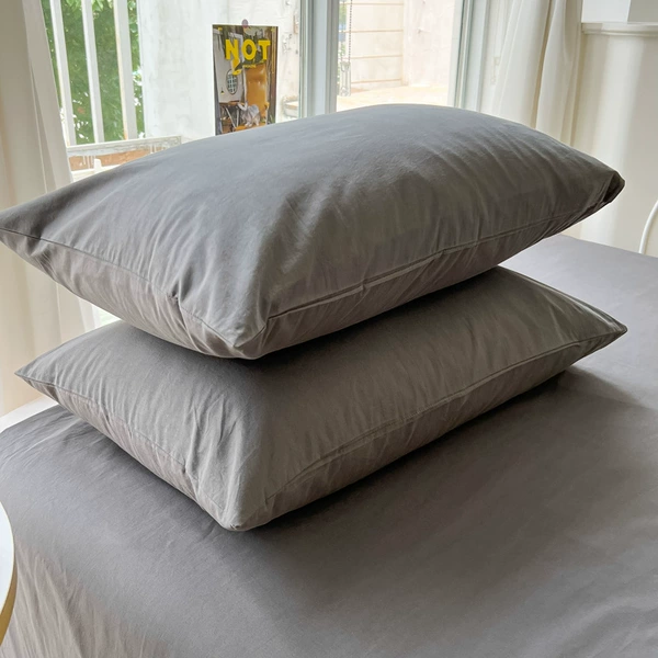 Deep gray-a pair of pillowcases