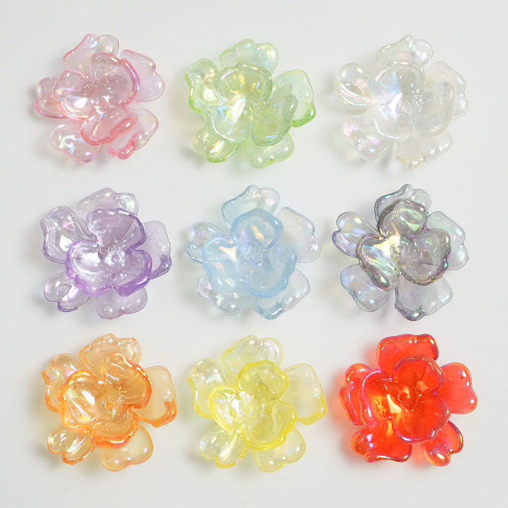 透明メッキab古風大五弁花diy手作り漢服ヘアピン髪飾り花材料部品