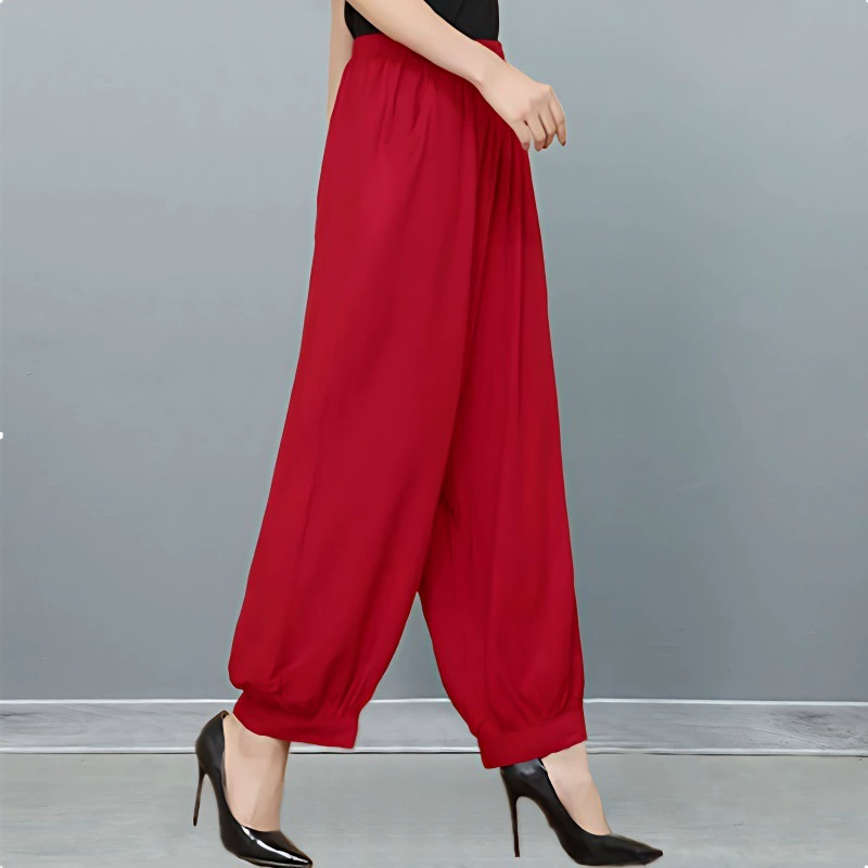 2025 весенне-летние новые повседневные женские брюки, свободные танцевальные брюки большого размера, хлопковые шелковые шаровары, черные брюки, штаны для йоги