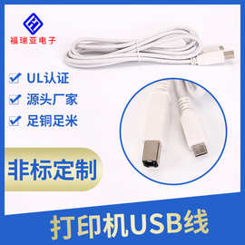 定制USB高速打印机线电脑打印机数据连接打印线白色方口数据线