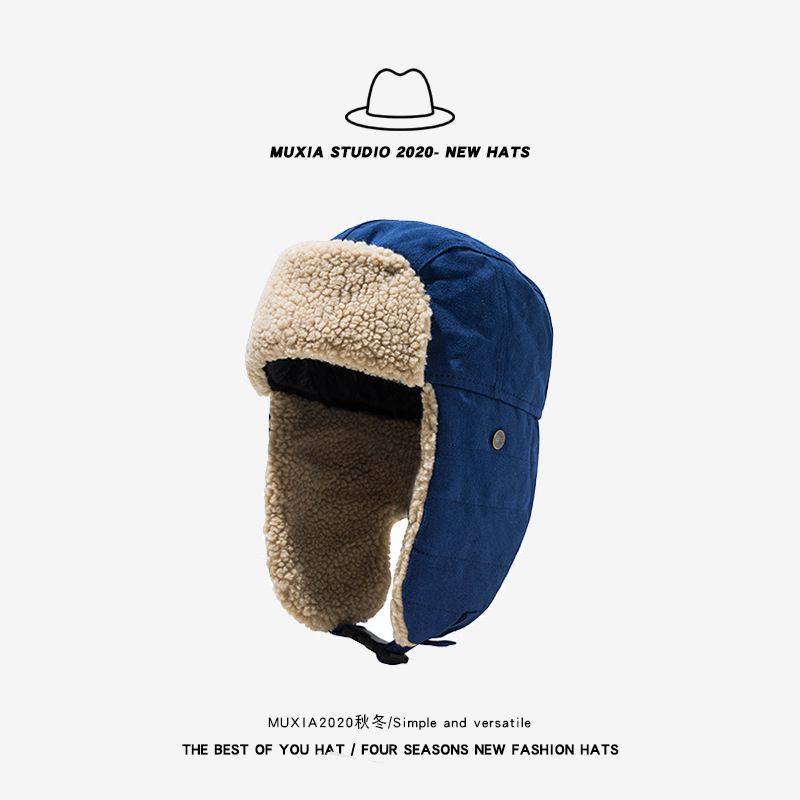 Fábrica en stock para hombres y mujeres Otoño e Invierno motocicleta forrada de lana Lei Feng sombrero cálido sombrero forrado de lana protección para los oídos sombrero de motocicleta