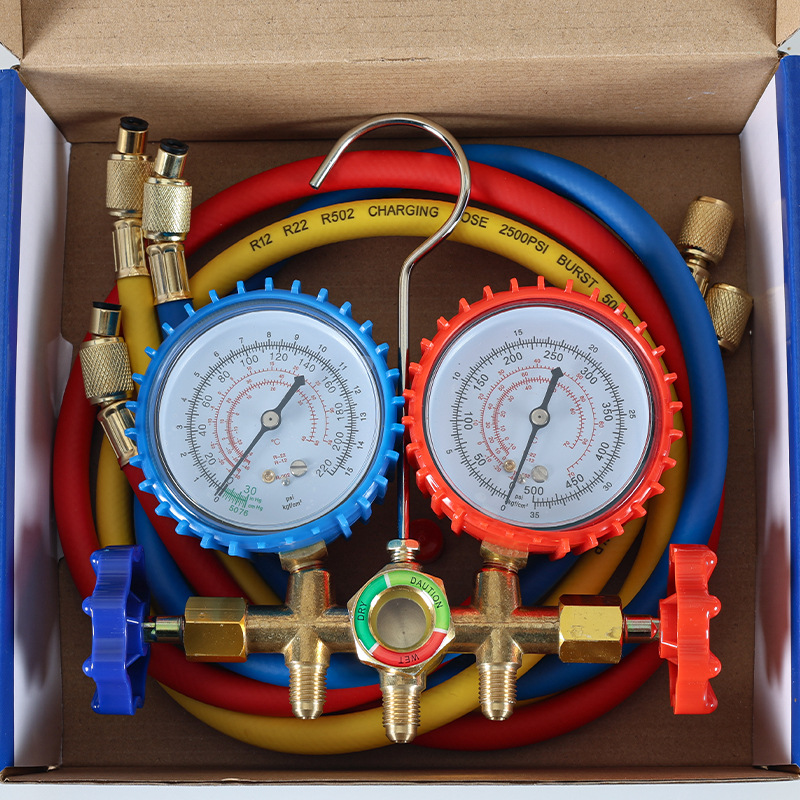 CT-536G/S Car Air Conditioning Refrigerant Pressure Gauge Dual Gauge Refrigerant Pressure Filling Gauge R134a Filling