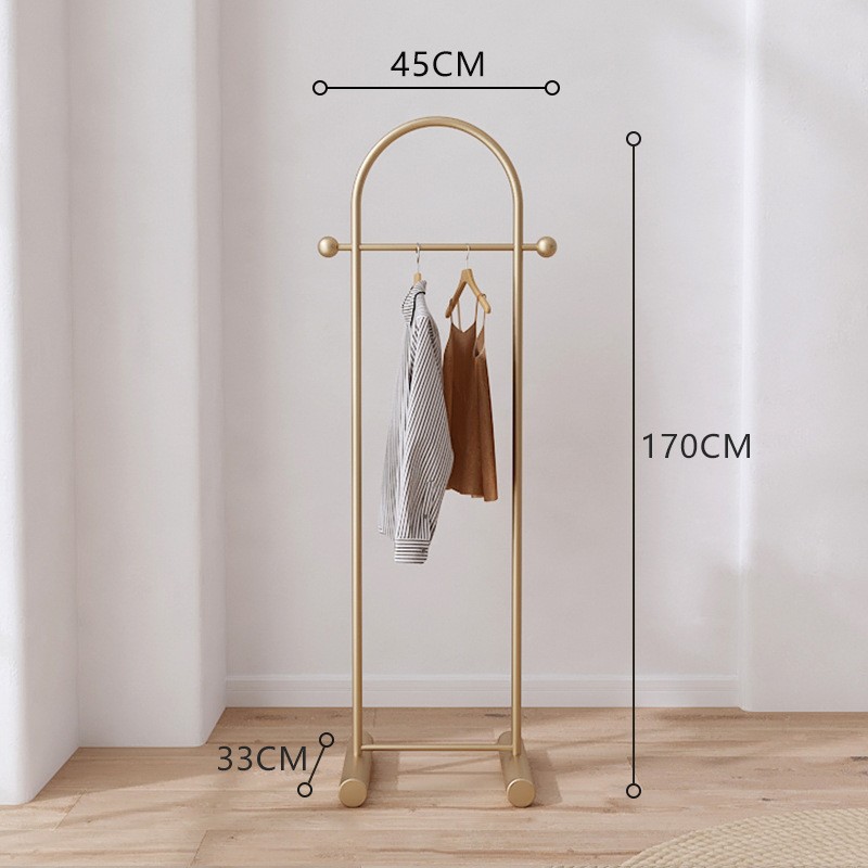 Nordic Floor-Standing Bedroom Coat Rack, Light Luxury Indoor Rod-Type Clothes Drying Rack, Simple Household Storage Rack