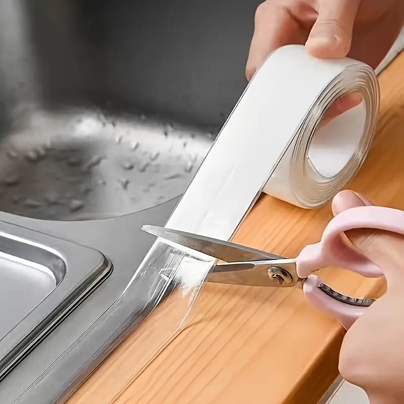 Kitchen Seam Sealing Waterproof Edge Sealing Sink Adhesive for Dishwashing Sink, Toilet Edge, Sink Anti-Mold Gap Strip for Gas Kitchen Seam Sealing Waterproof Edge Sealing Sink Adhesive for Dishwashing Sink, Toilet Edge, Sink Anti-Mold Gap Strip for Gas
