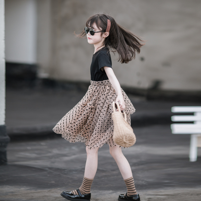 Vestido de verano para niñas 2024, nuevo estilo de verano, vestido de princesa de alta gama, falda tutú elegante para bebé