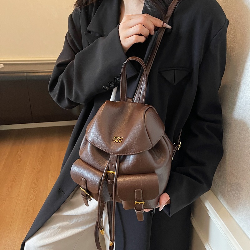 复古简约百搭双肩包包女2025秋季新款小众设计时尚通勤单肩手提包|undefined