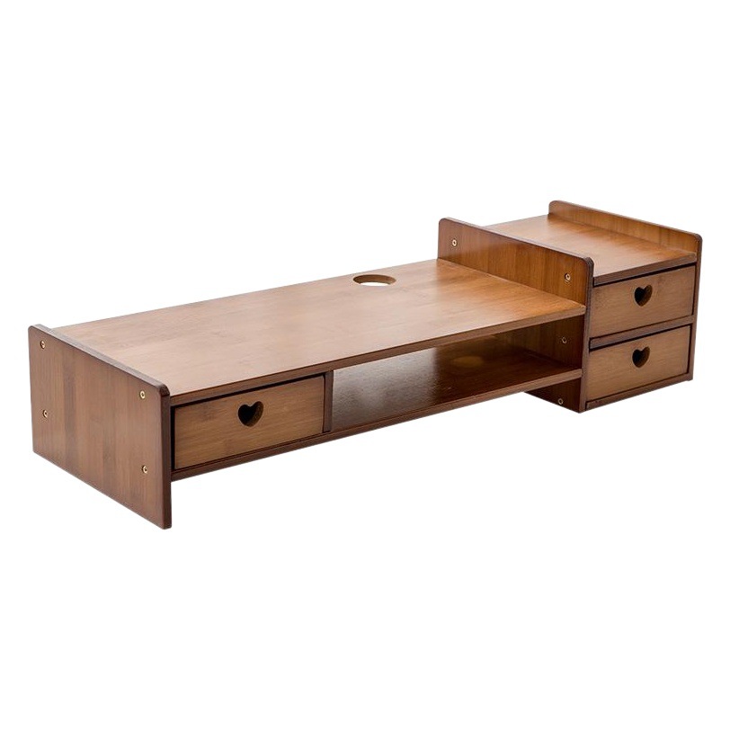 Pantalla de visualización de rack de almacenamiento de escritorio rack de aumento de altura de la computadora de Bambú