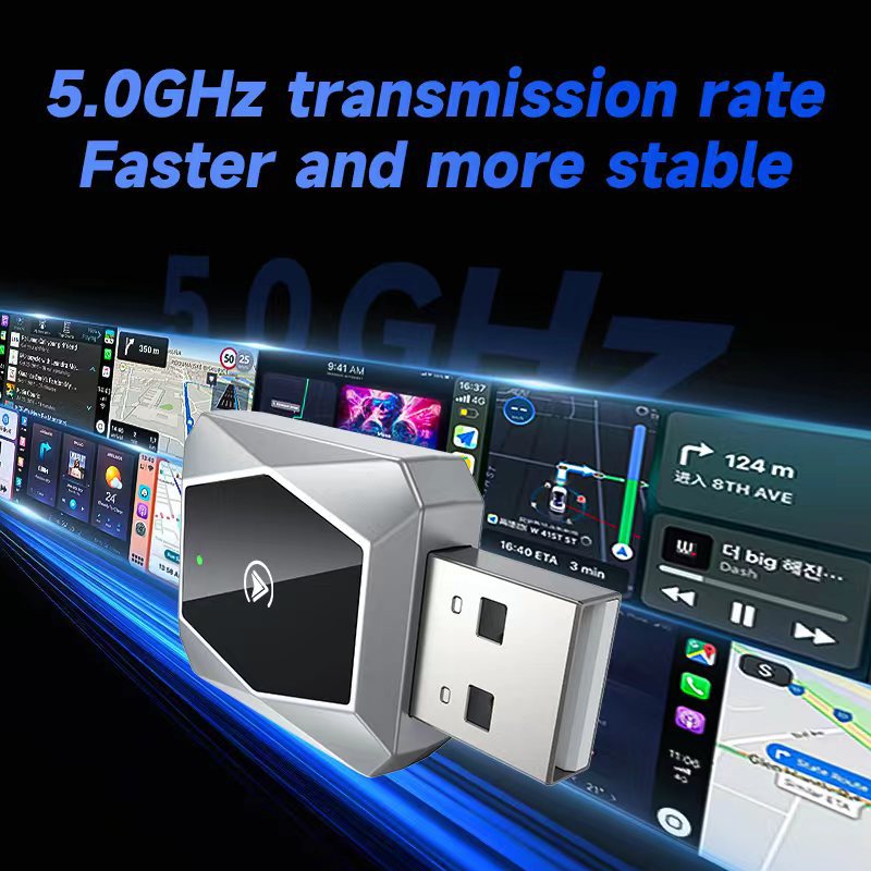 Cross-Border Android Auto Car Navigation Wired to Wireless Apple Carplya Car Converter Aibox Box