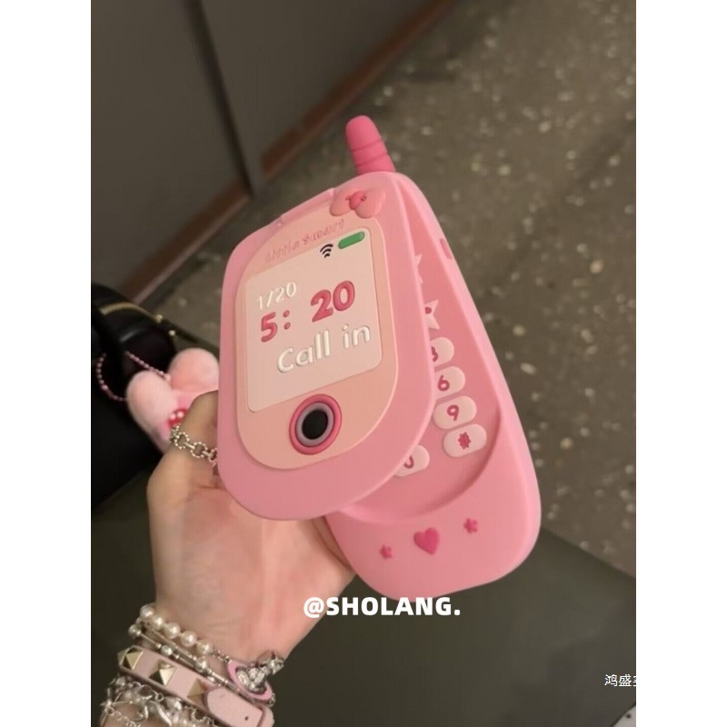 卡通翻盖补妆镜ipone16promax苹果14手机壳全包13硅胶软潮