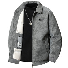 韩版小众复古皮衣羽绒服夹克男士港风翻领秋冬保暖羽绒服皮衣高档