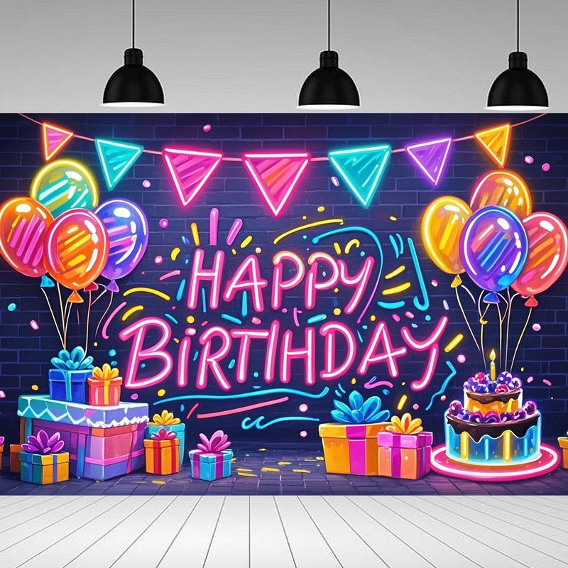 Amazonクロスボーダーお祝い誕生日ケーキ背景布バナー子供パーティー写真バナー装飾シーン|undefined