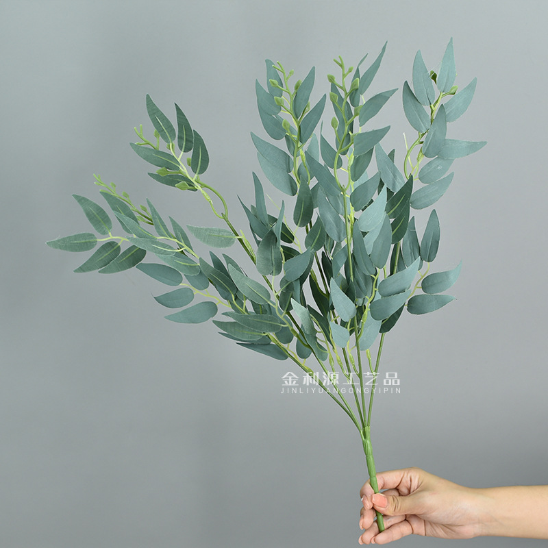 5-tenedor haz de hojas de sauce hojas de la boda Mori boda base flor transfronteriza simulación de hojas de sauce LY99705