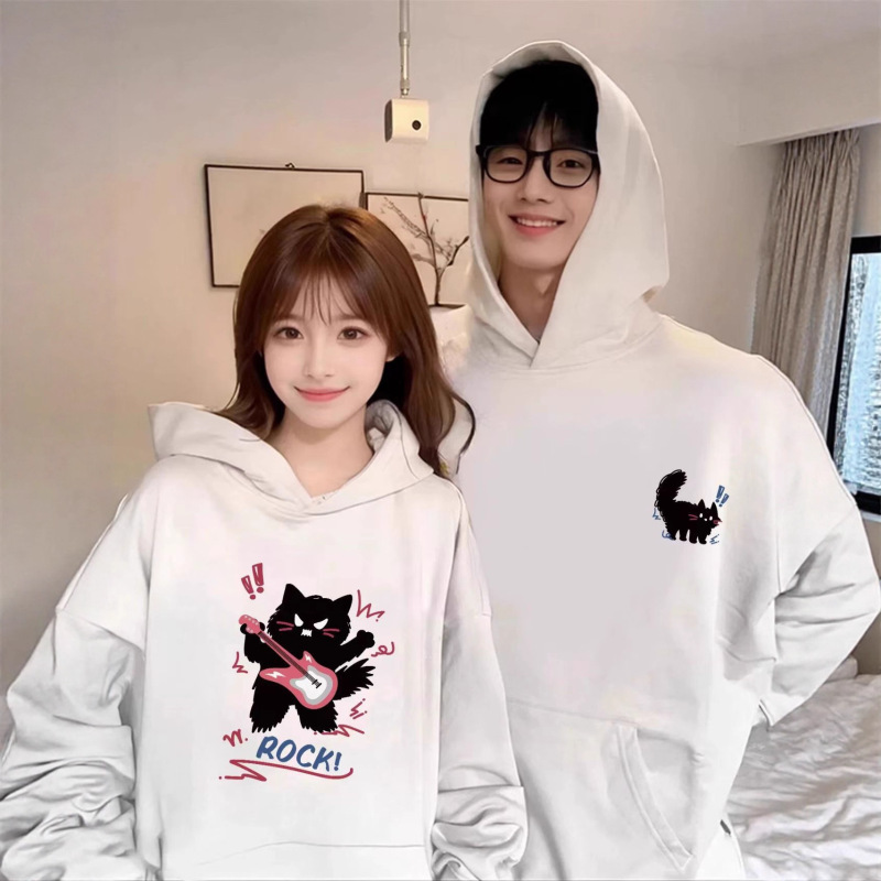 秋冬oversize加绒连帽卫衣男女上衣特别情侣装潮牌班服保暖打底衫|undefined